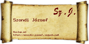 Szondi József névjegykártya